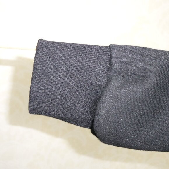 SOHO BABE Black Cowl Neck Full Zip Silver Fleur De Lis Sweatshirt L - Picture 9 of 17